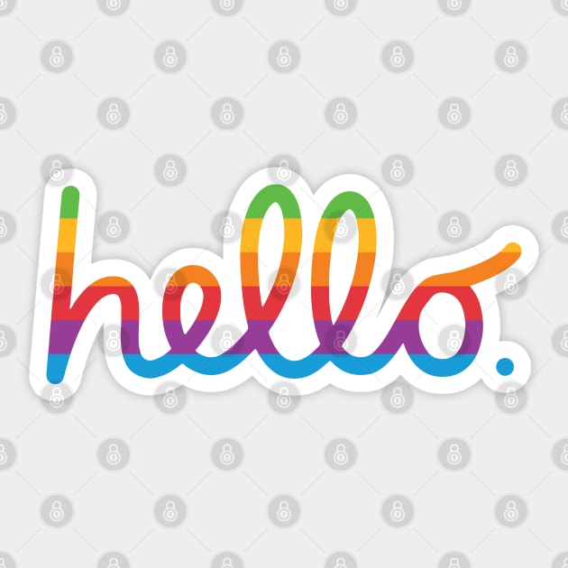 hello lisa (rainbow) apple Sticker by Vicener